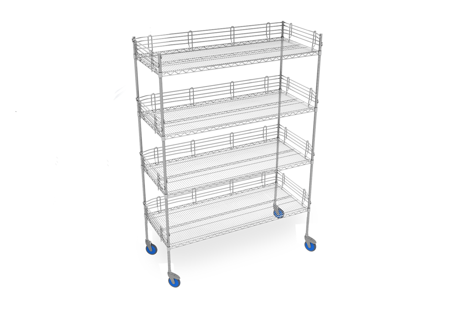 Nimble Mobile Wire Shelving Unit with Ledges