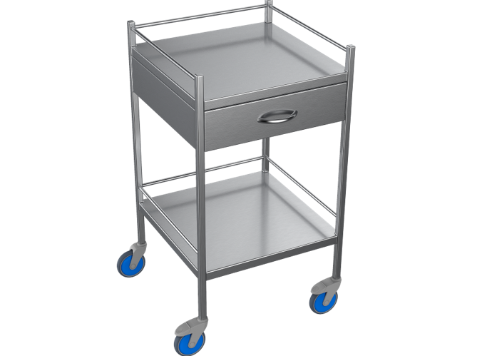 Nimble Instrument Trolley 490x490x970mm 1 Drawer