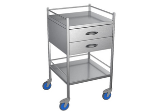 Nimble Instrument Trolley 490x490x970mm 2 Drawer