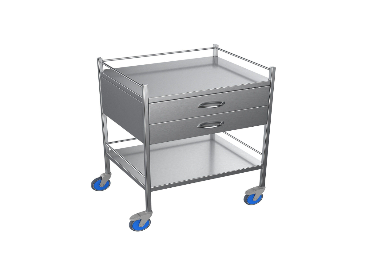 Nimble Instrument Trolley 900x490x970mm 2 Drawer